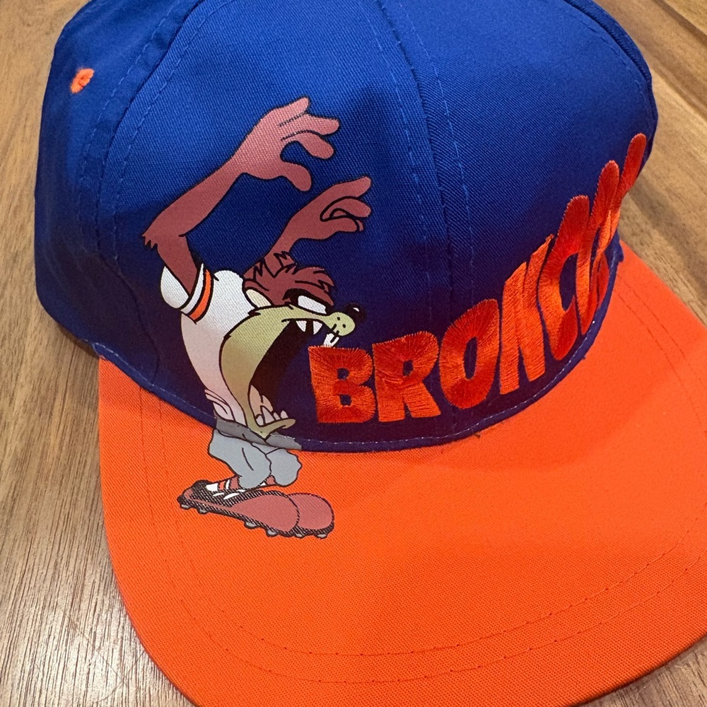 Vintage 1994 Denver Broncos Taz Looney Tunes Snapback Hat NWT NFL